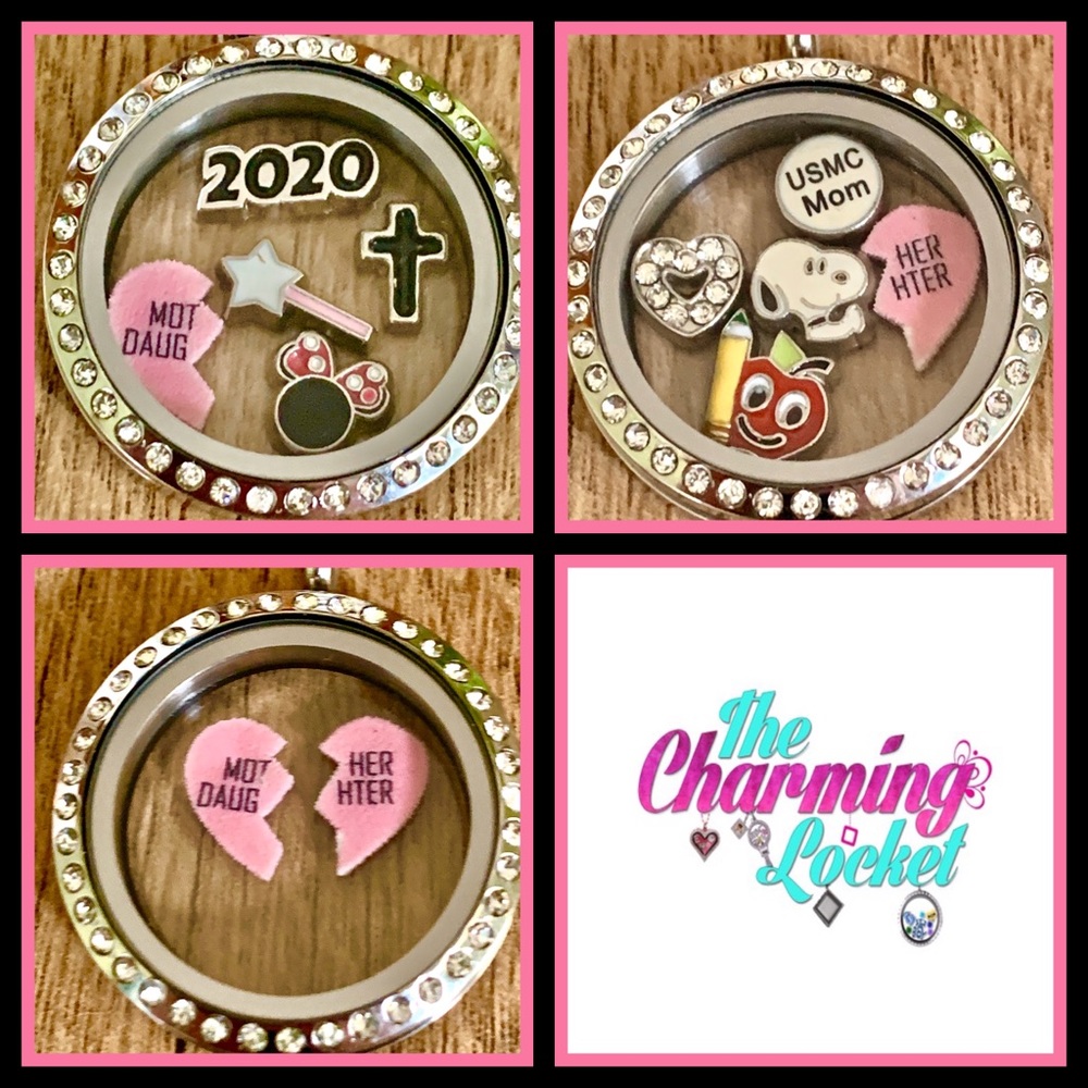 Mother Daughter Split Heart floating locket SETS!